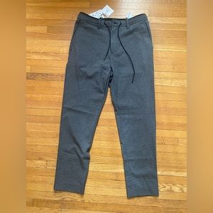 Zara Jogger Waist Women Casual Gray Plaid Pants Trousers Size Small